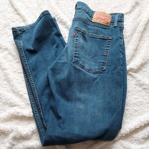 Levi's 513 Slim Straight Dark Wash Jeans 33x32 Western Cowboy Classic Normcore